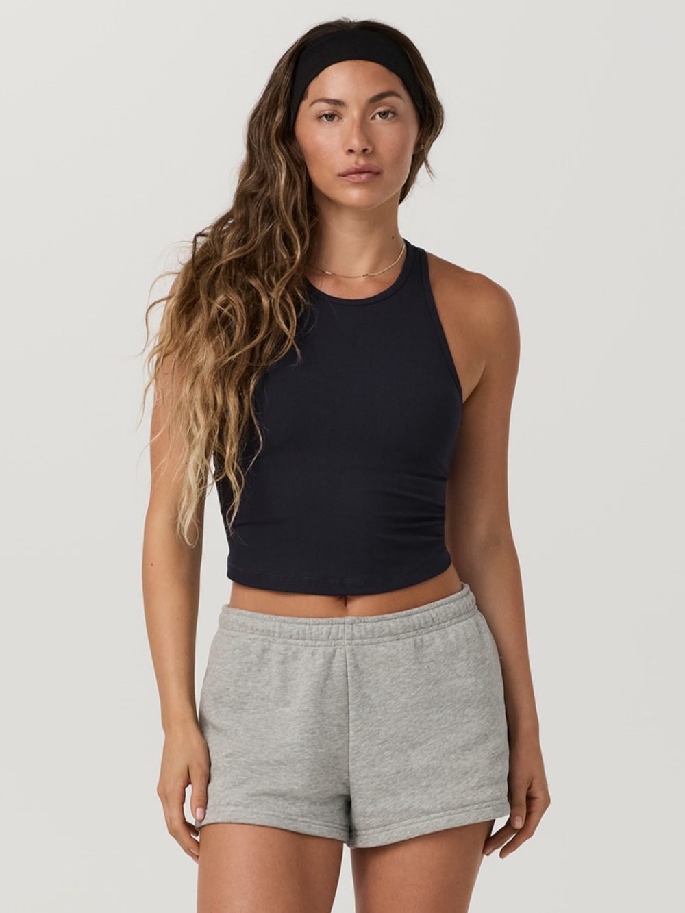 Old Navy Racerback Pose Plyo Crop Tank Top Built-In-Bralette Large Powerchill